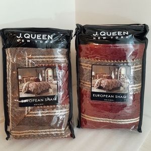 J Queen New York Crimson EURO Shams(2 shams) OPEN BOX